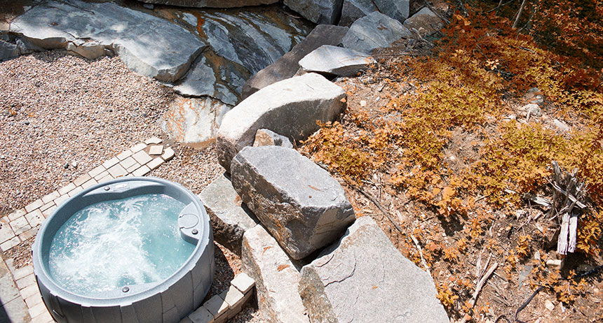 Hot Tub in the Fall near the village