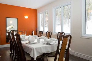 Our dining room at the edge of the Gatineau Park